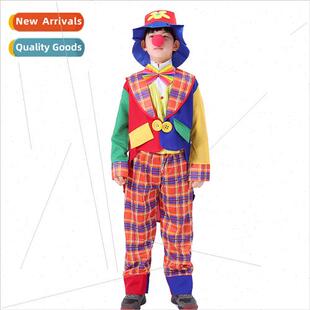 Kids Clown Costumes Circus Stage Role Play Per适用mance Cost