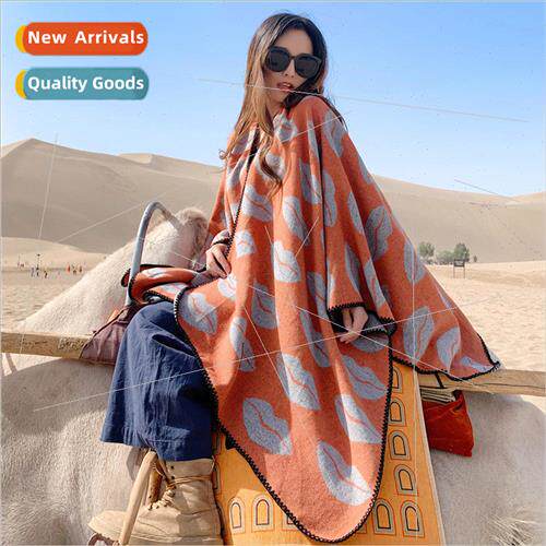 Faux cashmere shawl female fall and winter warm thickened li
