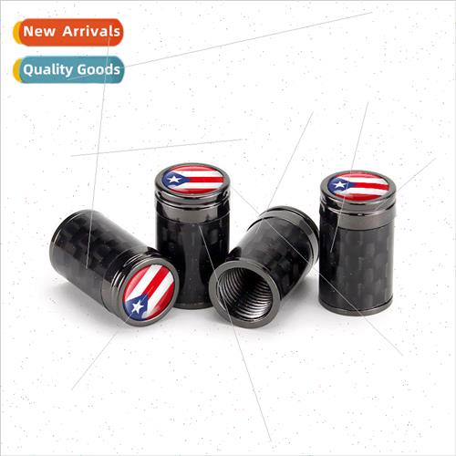 Neutral carbon fiber titanium black tire valve cap personali