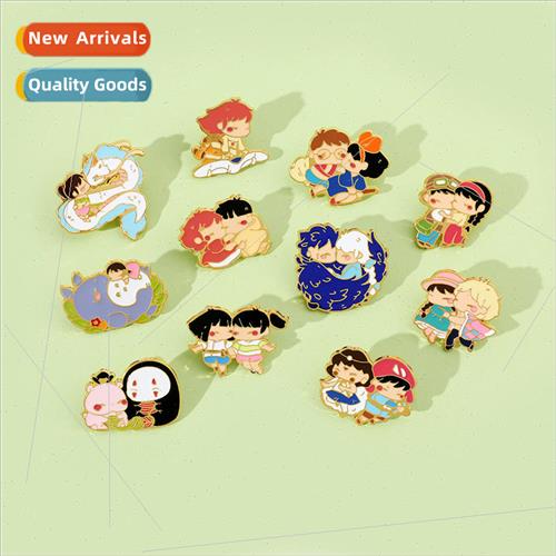 Cute cartoon anime characters metal badge Ponyo Sousuke ghos