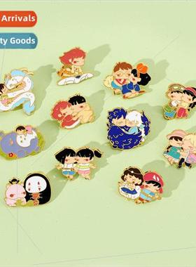 Cute cartoon anime characters metal badge Ponyo Sousuke ghos