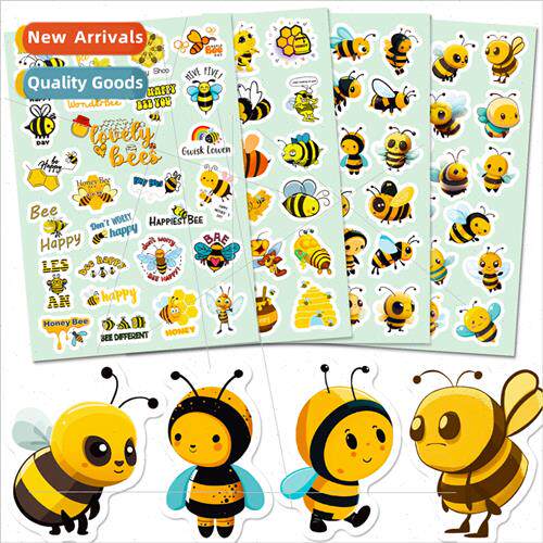 4/pack of 100 stickers cute cartoon hardworking bee stickers