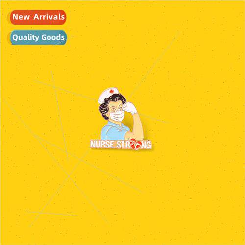 female nurse brooch healthcare series gold badge corsage hat