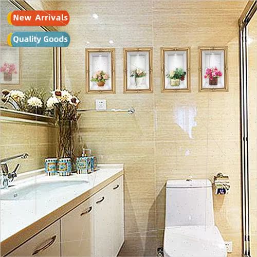 New wall stickers 3D vase living room bedroom removable deco