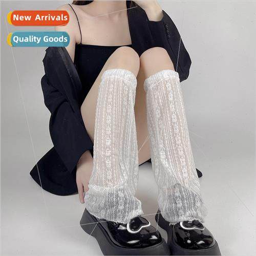 String Wide Leg Stockings Beige Garter Hollow Calf Stockings