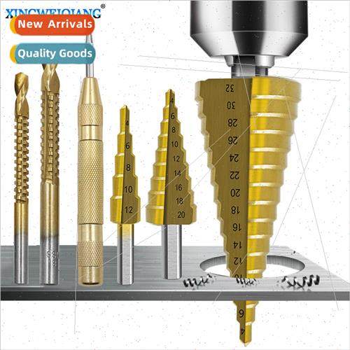 HSS titanium plated triangular shank ladder drill set 7pcs p