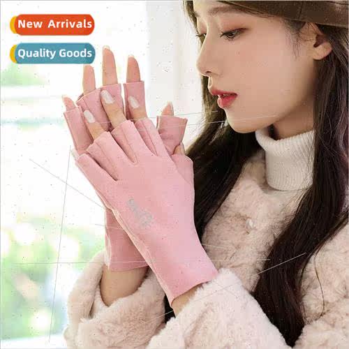 Winter new warm gloves women outdoor riding de velvet soft c
