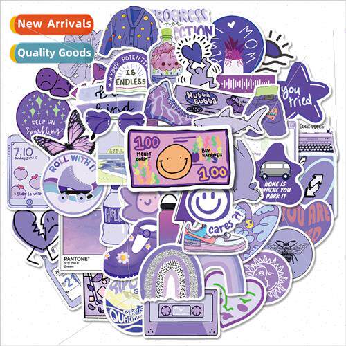 50 pcs of purple world series stickers ins wind purple  girl