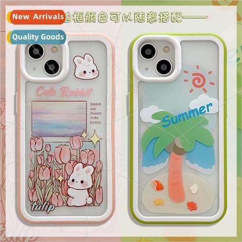 Korean  ins cartoon tulip rabbit 14ProMax phone case iPhone1