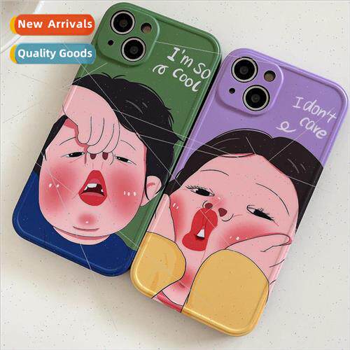 Quirky cute pouting girl 适用 14ProMax couple iPhone 13 Appl
