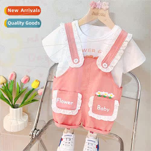 Girls backpack pants two-piece summer short-sleeved suit chi