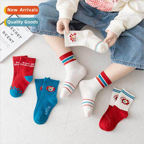 2023 new childrens socks com适用table and breathable cute an