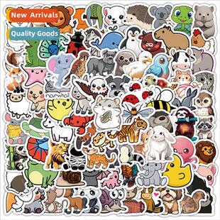 100 Cute Animal Stickers Cartoon Mixed Animal Puppy Tiger Li