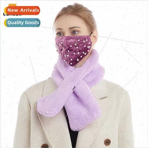 New fall and winter imitation rabbit hair scarf warm solid c