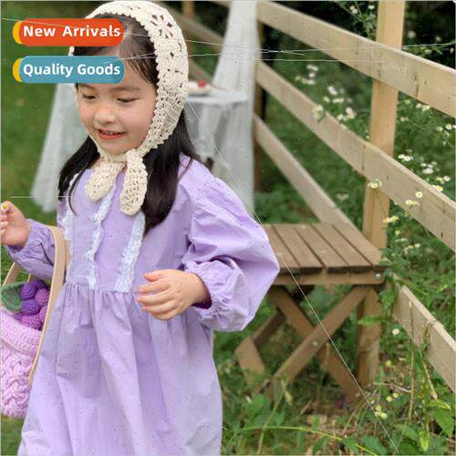 spring new Korean  of the girls cute lace splicing loose dre