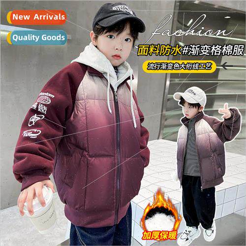 Boys gradient cotton jacket 23 new childrens fall and winter