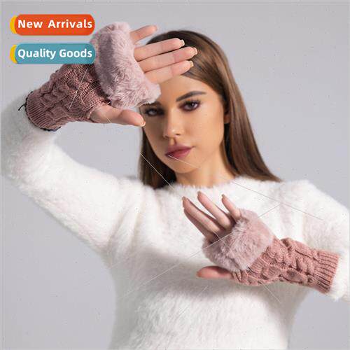 Bicycle fall and winter gloves wool knitted short section of