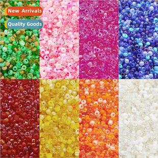 rice glass beads loose diy 3mm handmade colorful