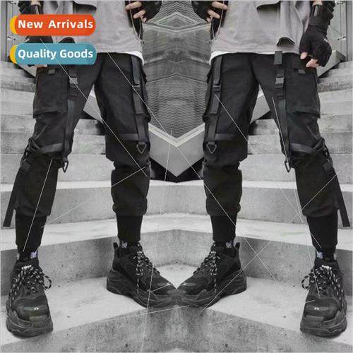 function work pants men ins nd personality drawstring leg st