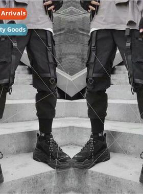 function work pants men ins nd personality drawstring leg st