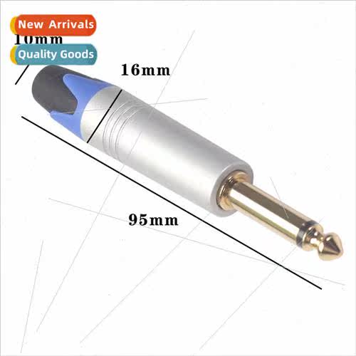 Aluminum alloy shell gold-plated plug mono large 2-pole elec