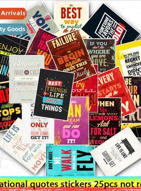 25 pcs of inspirational words series of stickers luggage com