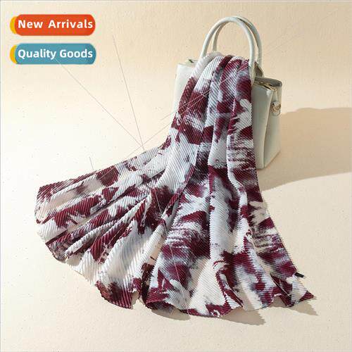 2022 new cotton and linen tencel velvet shawl gradient trans