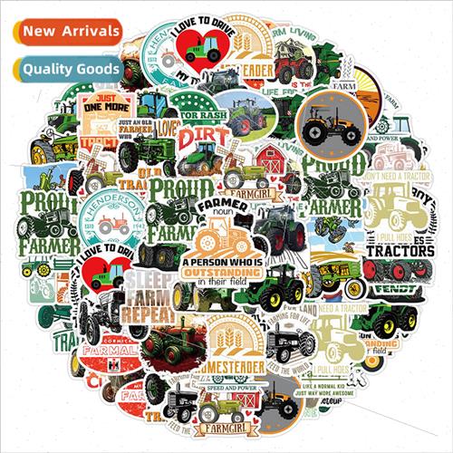 50 pcs of farm tractor cartoon graffiti stickers handbook sk