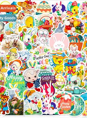 50 pcs of Easter series stickers cartoon cute bunny eggs Eas