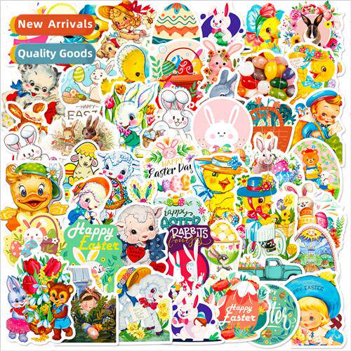 50 pcs of Easter series stickers cartoon cute bunny eggs Eas