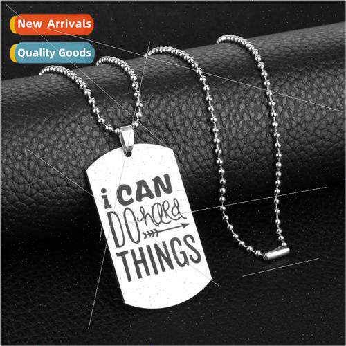 I can do all things Stainless Steel Tag Alphabet Necklace