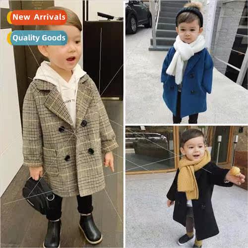 Childrens childrens tweed coat 2023 fall  male baby handsome