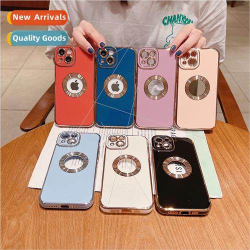 适用 iPhone15 electroplating hollow CD pattern phone case Ap