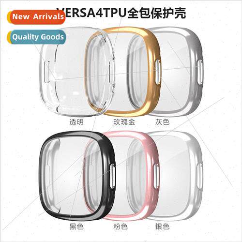 适用 Fitbit Versa4 case sense2 plating full cover case tpu s
