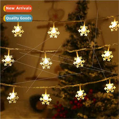 led light string creative snowflake christmas e lights flash