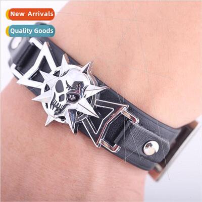 Anime game  headshot logo Alloy leather bracelet Accessories