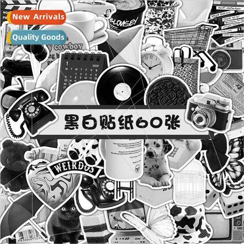 60 black and white minimalist  stickers retro life s ornamen