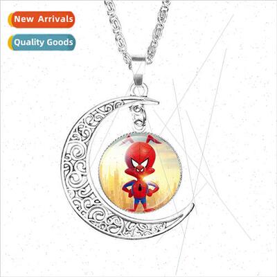 Spider-Man Parallel Universe Gemstone Moon Pendant Necklace