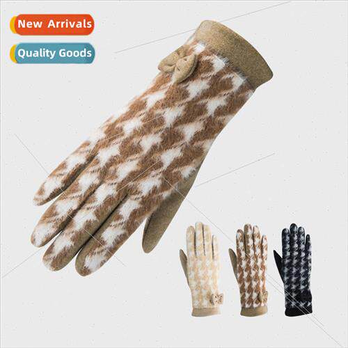 Padded birds-eye gloves fall and winter warm riding driving