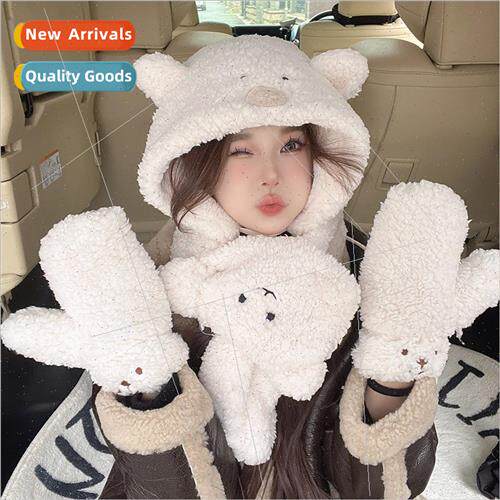Cute fun ears bear hat female fall and winter thickened warm