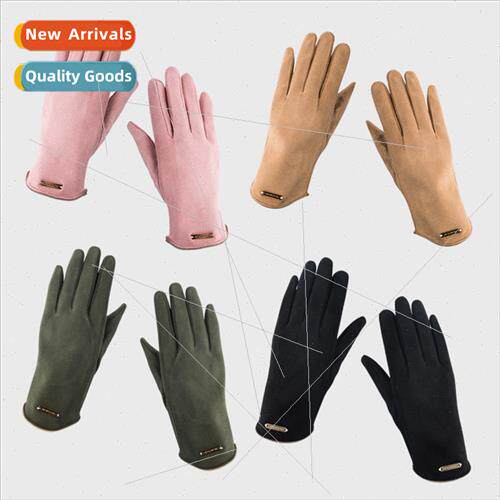 New solid color split-finger gloves winter warm fashion simp