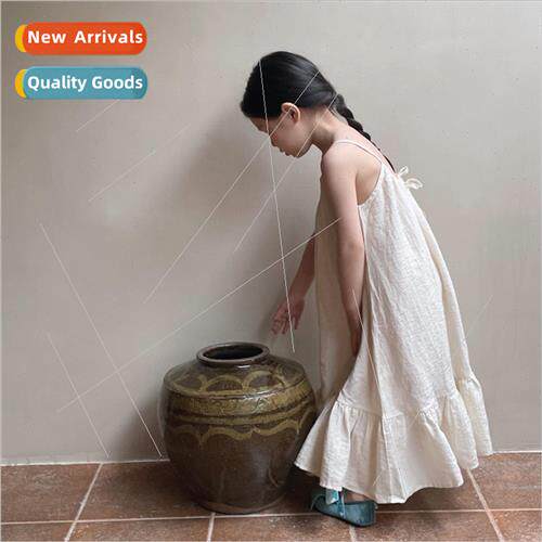 Childrens skirt 2023 spring and summer girls cotton halter d