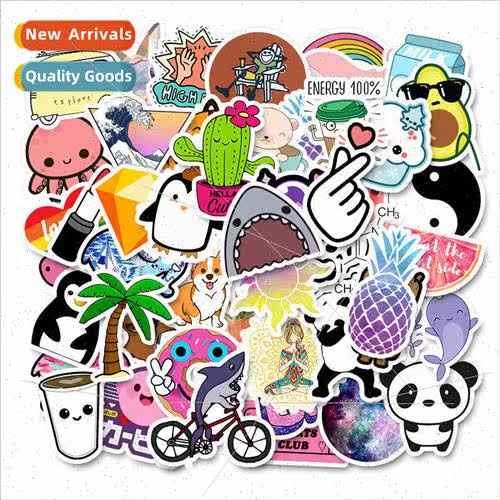 50 Cute Small Fresh Cartoon Doodle Stickers iPad Computer De
