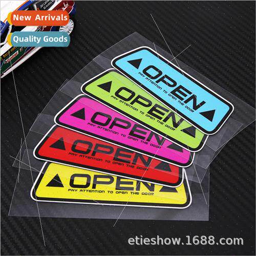 OPEN stickers reflective warning stickers door opening tips