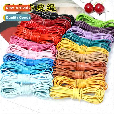 diy leather rope color 2.0mm round cowhide rope bracelet nec