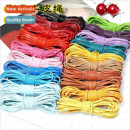 diy leather rope color 2.0mm round cowhide rope bracelet nec
