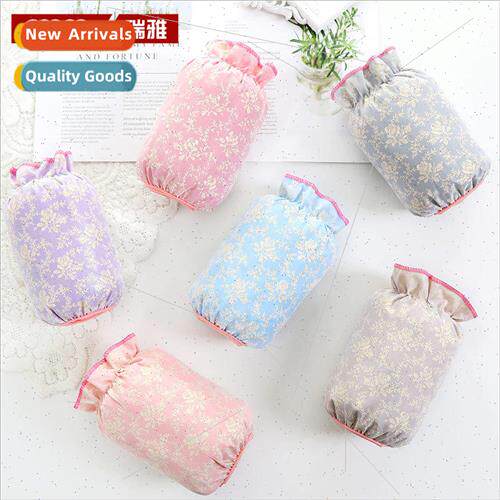 Womens winter short double-layer mesh sleeves hot gold flowe