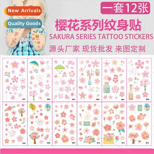 New childrens beautiful cherry blossom tattoo stickers cute