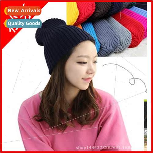 candy-colored pointed cap knitted wool hat men and women in