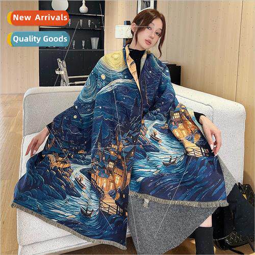 2023 new elegant and versatile digital printing faux cashmer